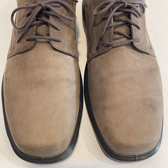 Ecco Men\'s Oxfords Derby Brown Nubuck Leather Lace Up Shoes Size 47 13-13.5 main image 5